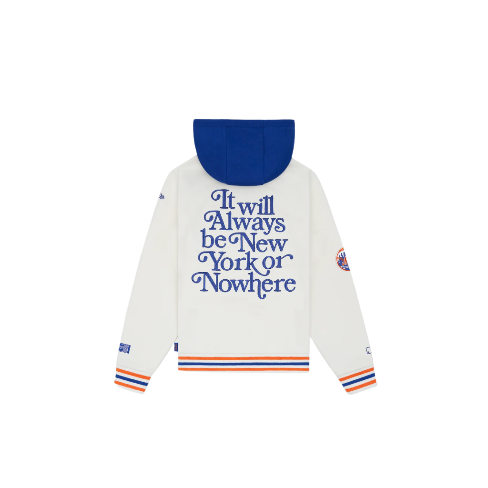 New York or Nowhere x New York Mets Youth Chrome White Motto Hoodie - Image 2