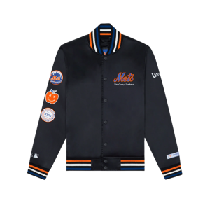 New York or Nowhere x New York Mets Black Varsity Jacket