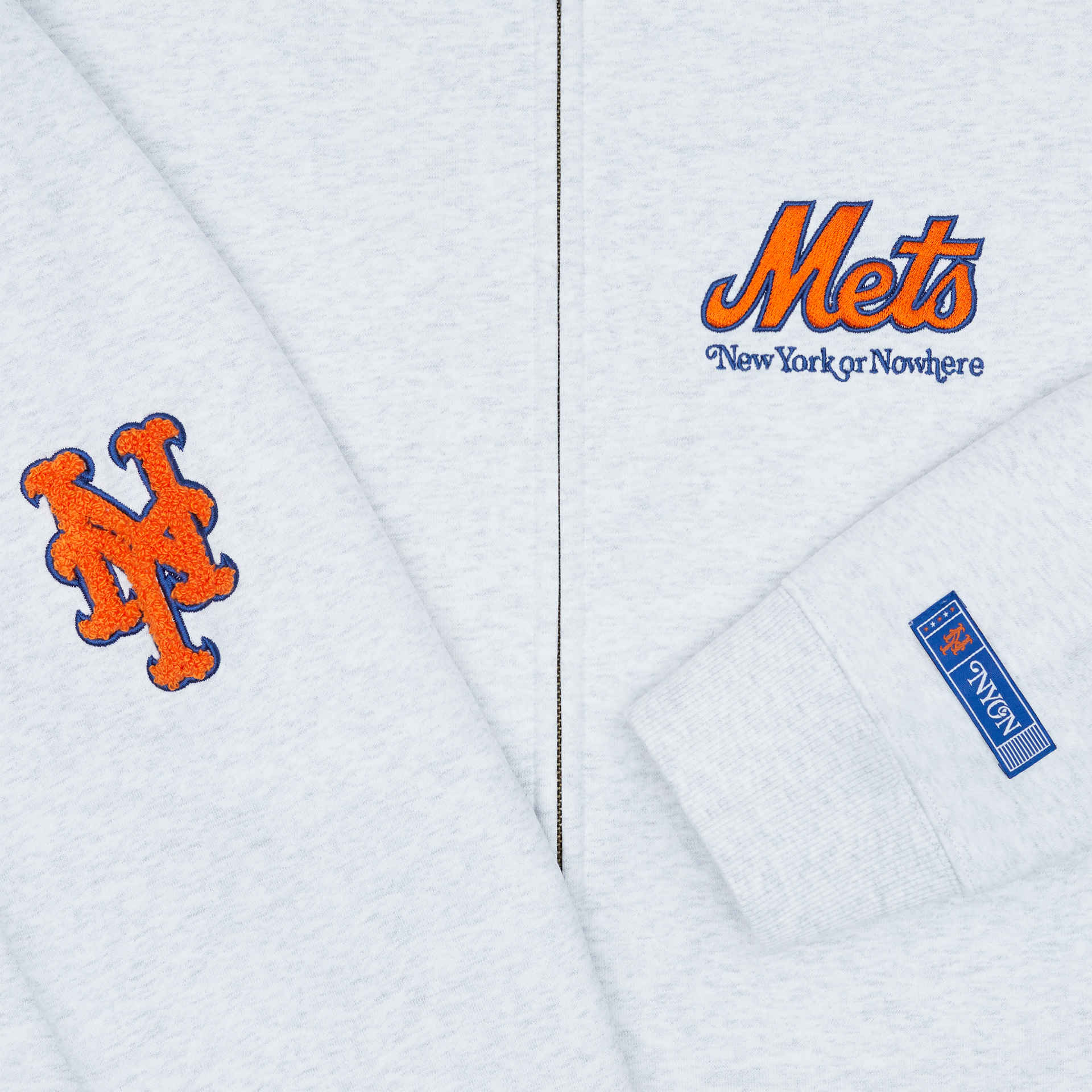 New York or Nowhere x New York Mets White Full-Zip Hoodie - Image 3